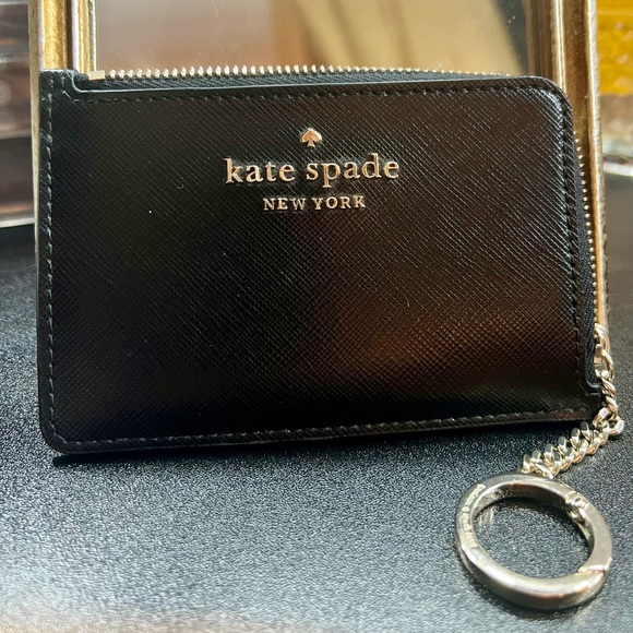 Kate Spade Black Leather Key Ring Card Holder, Like New! - Picture 6 of 16